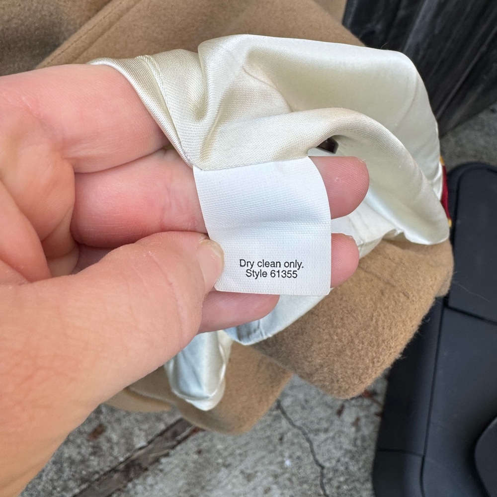 J Crew Wool and Cashmere Double Breasted Trench Coat Beige/Camel size 4T lined - Picture 5 of 12